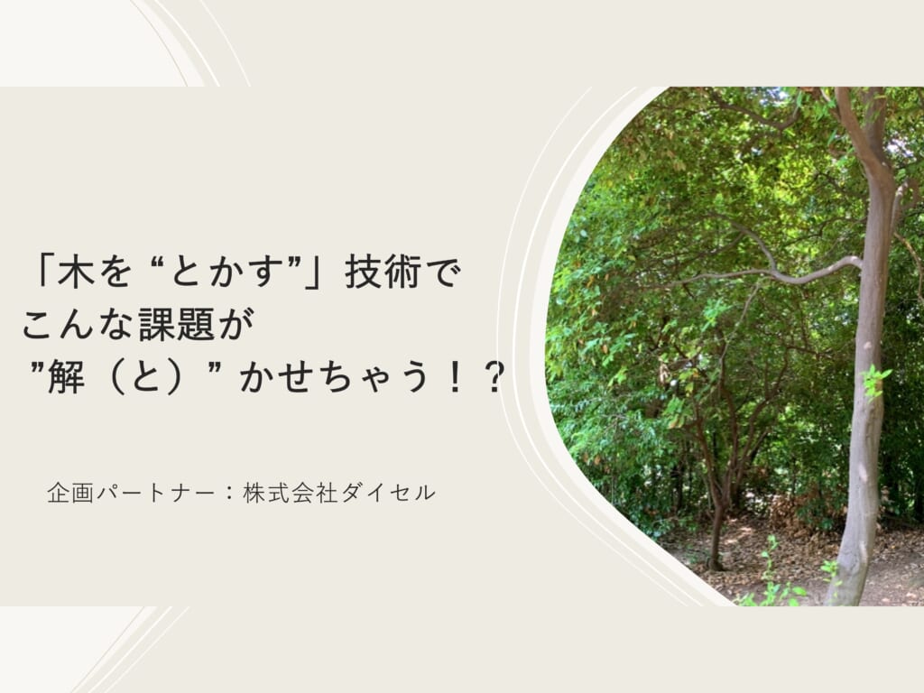 ＠関西大会（12/17）「木を “とかす”」技術でこんな課題が ”解（と）” かせちゃう！？